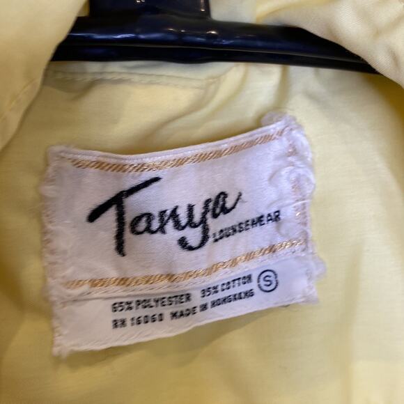 Vintage Tanya Loungewear Yellow Short Sleeve Button Down Pajama Dress Sz XL - Picture 5 of 13